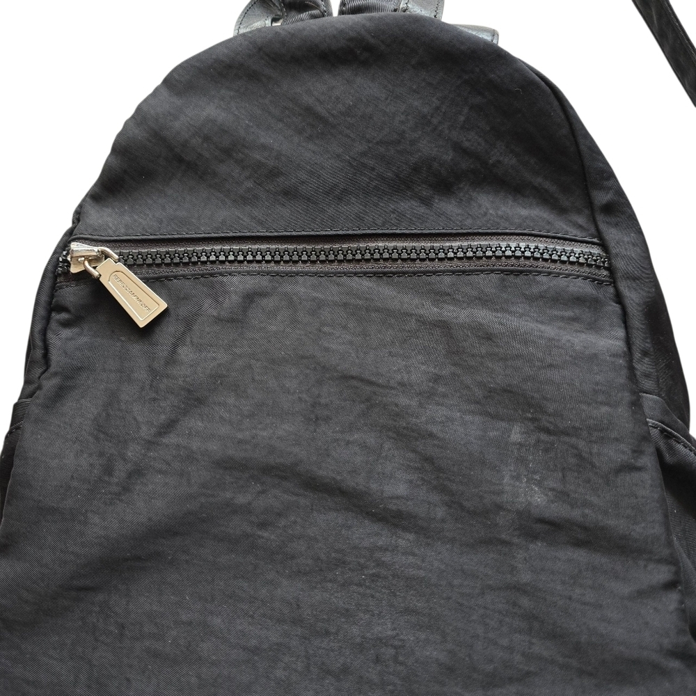🌻Rebecca Minkoff Julian Nylon Backpack Bag, Washed Black, Clasps Zips - Picture 6 of 12